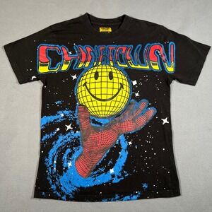 Chinatown Market‎ Smiley Originals T Shirt Mens M Black Hole All Over Print AOP